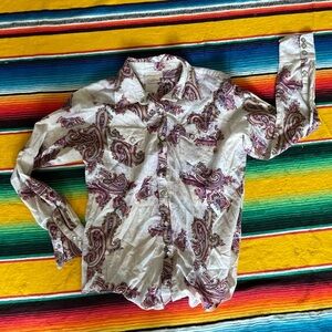 Paisley Patterned Pearl Snap Shirt